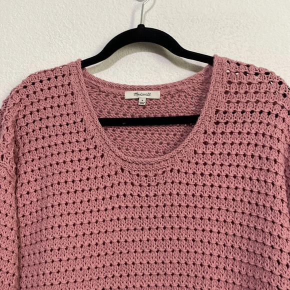 Madewell Pink Open-Stitch Austen Pullover Sweater Size M - Picture 4 of 10